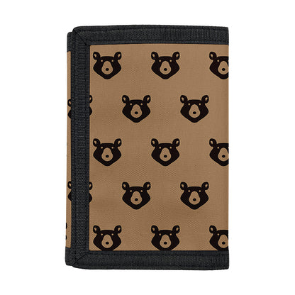 Grizzly Bear Pattern Print Trifold Wallet