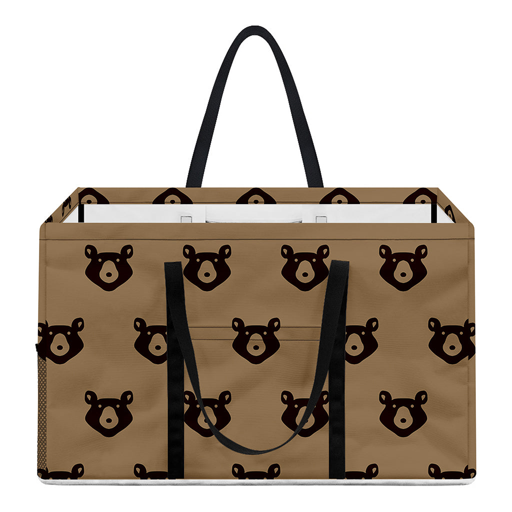 Grizzly Bear Pattern Print Utility Tote Bag