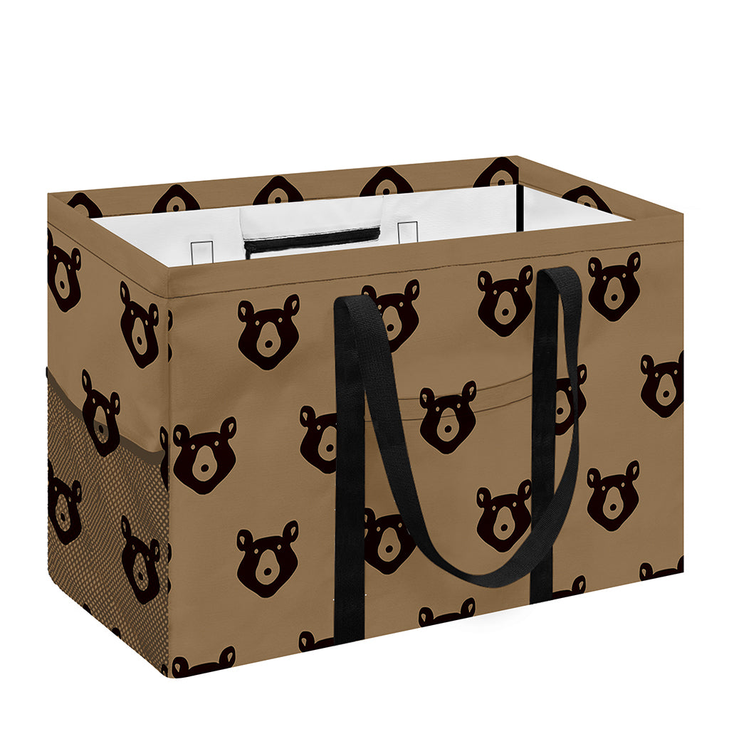 Grizzly Bear Pattern Print Utility Tote Bag