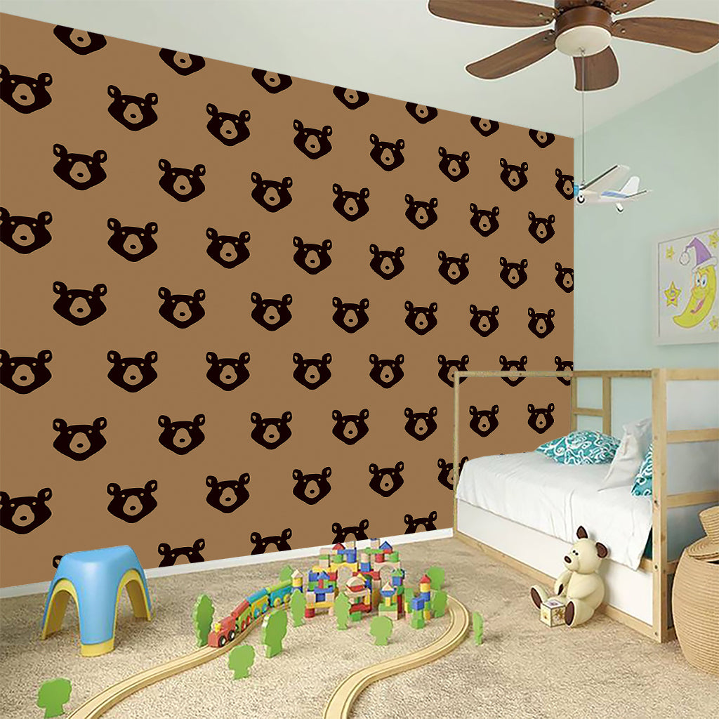 Grizzly Bear Pattern Print Wall Sticker