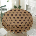 Grizzly Bear Pattern Print Waterproof Round Tablecloth