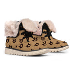 Grizzly Bear Pattern Print Winter Boots