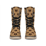 Grizzly Bear Pattern Print Winter Boots