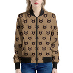 Grizzly Bear Pattern Print Women's Bomber Jacket