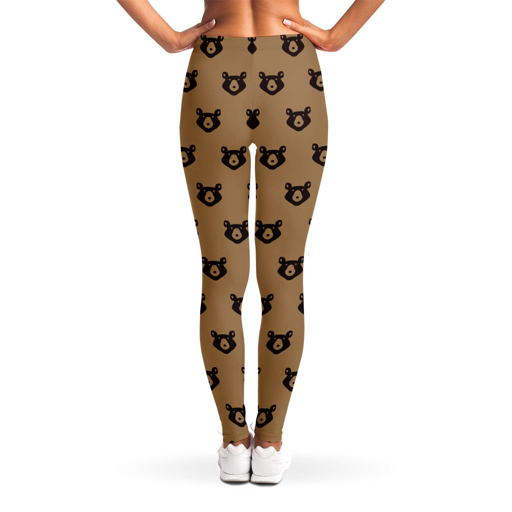 Grizzly Bear Pattern Print Women's Leggings