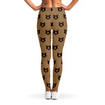 Grizzly Bear Pattern Print Women's Leggings
