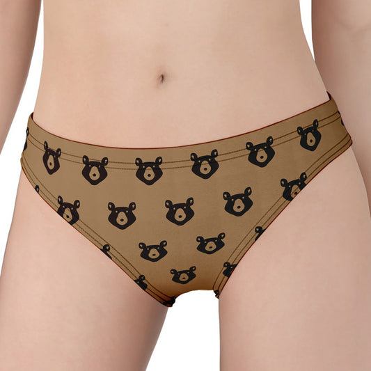 Grizzly Bear Pattern Print Women's Panties