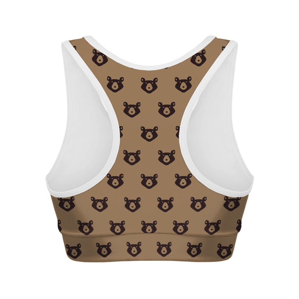 Grizzly Bear Pattern Print Women's Sports Bra