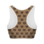 Grizzly Bear Pattern Print Women's Sports Bra