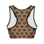 Grizzly Bear Pattern Print Women's Sports Bra