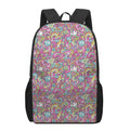 Groovy Girly Peace Pattern Print 17 Inch Backpack