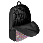 Groovy Girly Peace Pattern Print 17 Inch Backpack