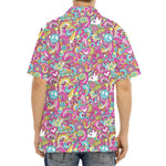 Groovy Girly Peace Pattern Print Aloha Shirt