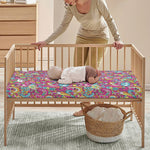 Groovy Girly Peace Pattern Print Baby Crib Sheet