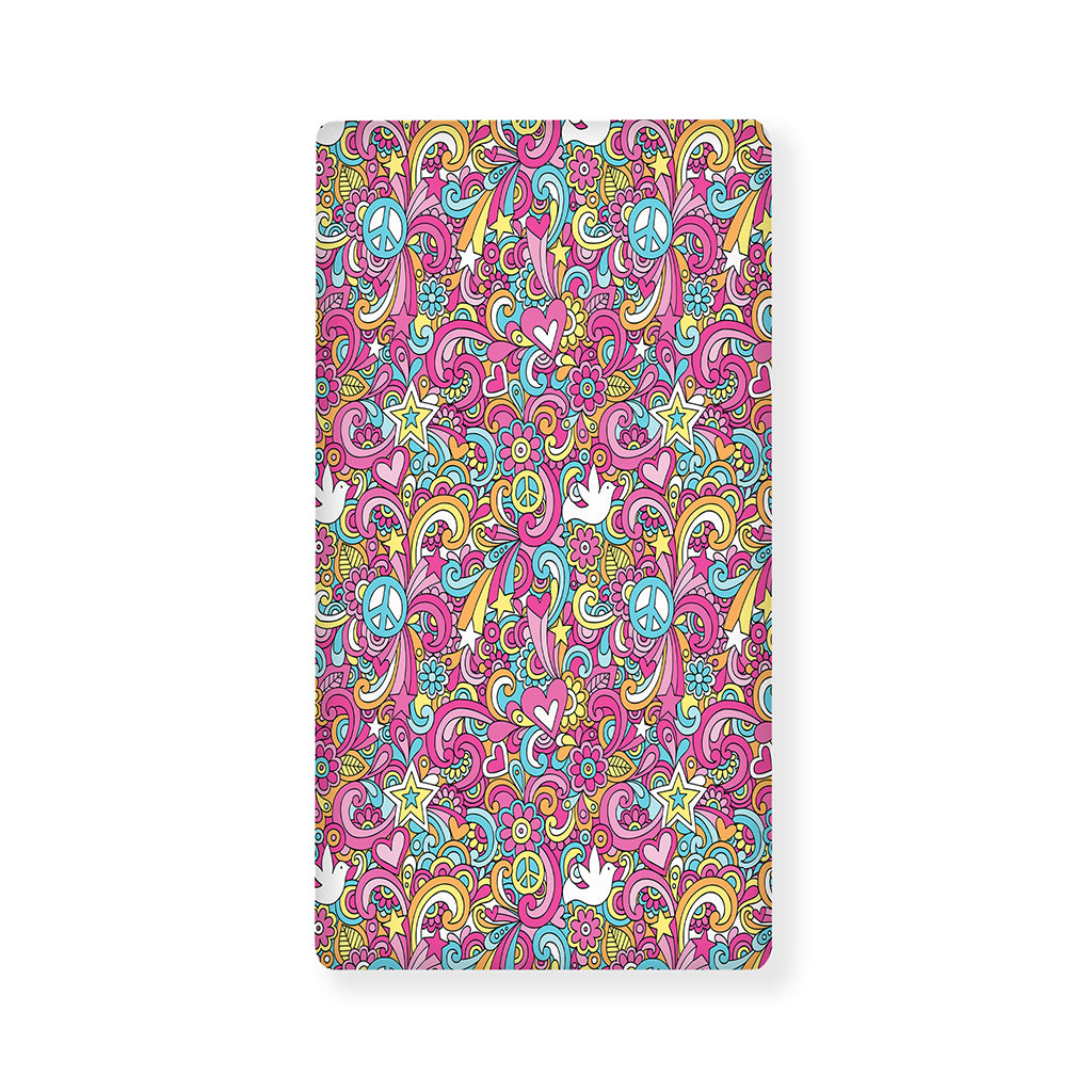 Groovy Girly Peace Pattern Print Baby Crib Sheet