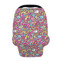 Groovy Girly Peace Pattern Print Baby Seat Cover