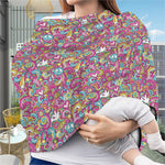 Groovy Girly Peace Pattern Print Baby Seat Cover