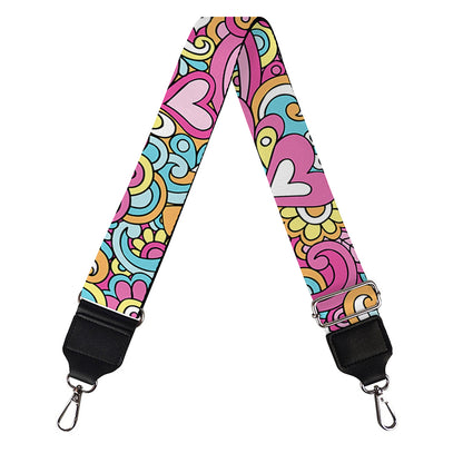 Groovy Girly Peace Pattern Print Bag Strap