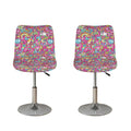 Groovy Girly Peace Pattern Print Bar Stool Covers