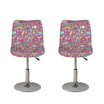 Groovy Girly Peace Pattern Print Bar Stool Covers