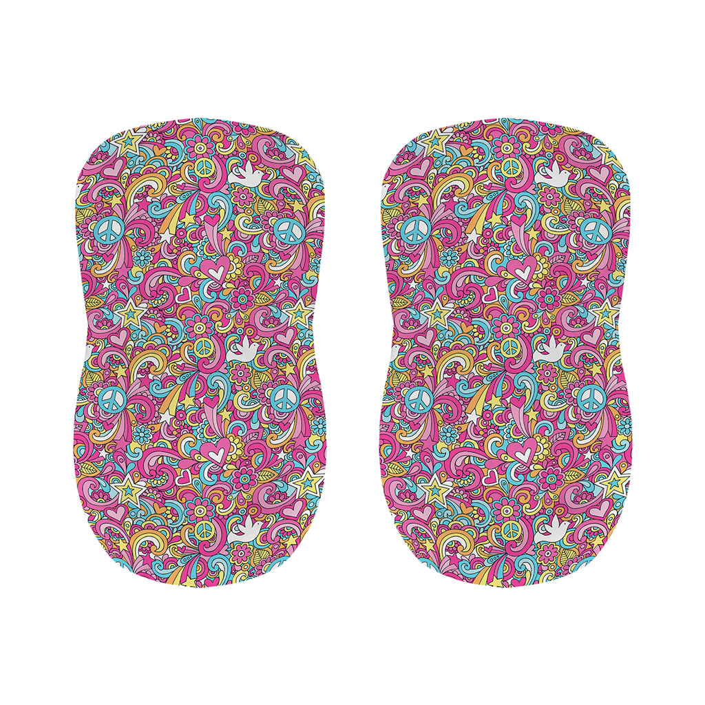 Groovy Girly Peace Pattern Print Bar Stool Covers
