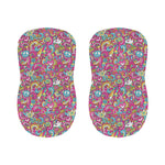 Groovy Girly Peace Pattern Print Bar Stool Covers