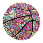 Groovy Girly Peace Pattern Print Basketball