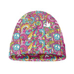Groovy Girly Peace Pattern Print Beanie