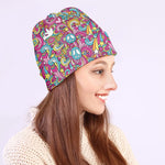 Groovy Girly Peace Pattern Print Beanie