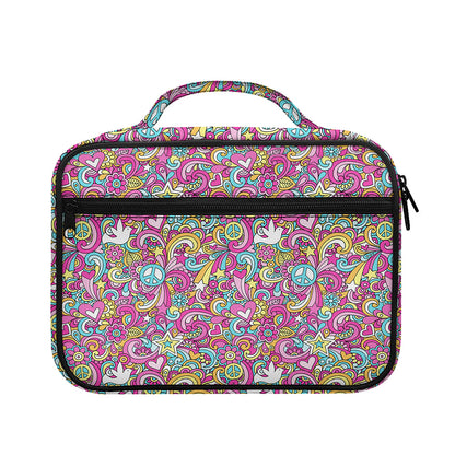 Groovy Girly Peace Pattern Print Briefcase Bible Bag