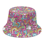 Groovy Girly Peace Pattern Print Bucket Hat