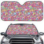 Groovy Girly Peace Pattern Print Car Windshield Sun Shade