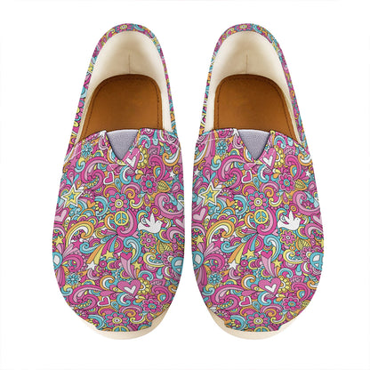 Groovy Girly Peace Pattern Print Casual Shoes