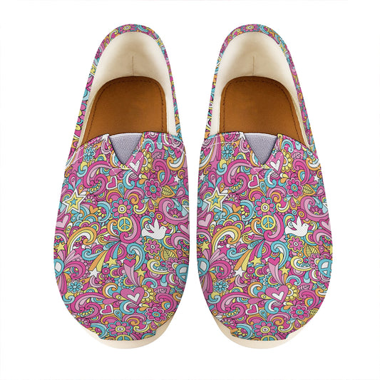 Groovy Girly Peace Pattern Print Casual Shoes
