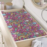 Groovy Girly Peace Pattern Print Changing Pad Cover