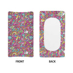 Groovy Girly Peace Pattern Print Changing Pad Cover