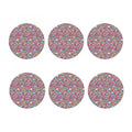 Groovy Girly Peace Pattern Print Coaster Set