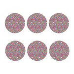 Groovy Girly Peace Pattern Print Coaster Set