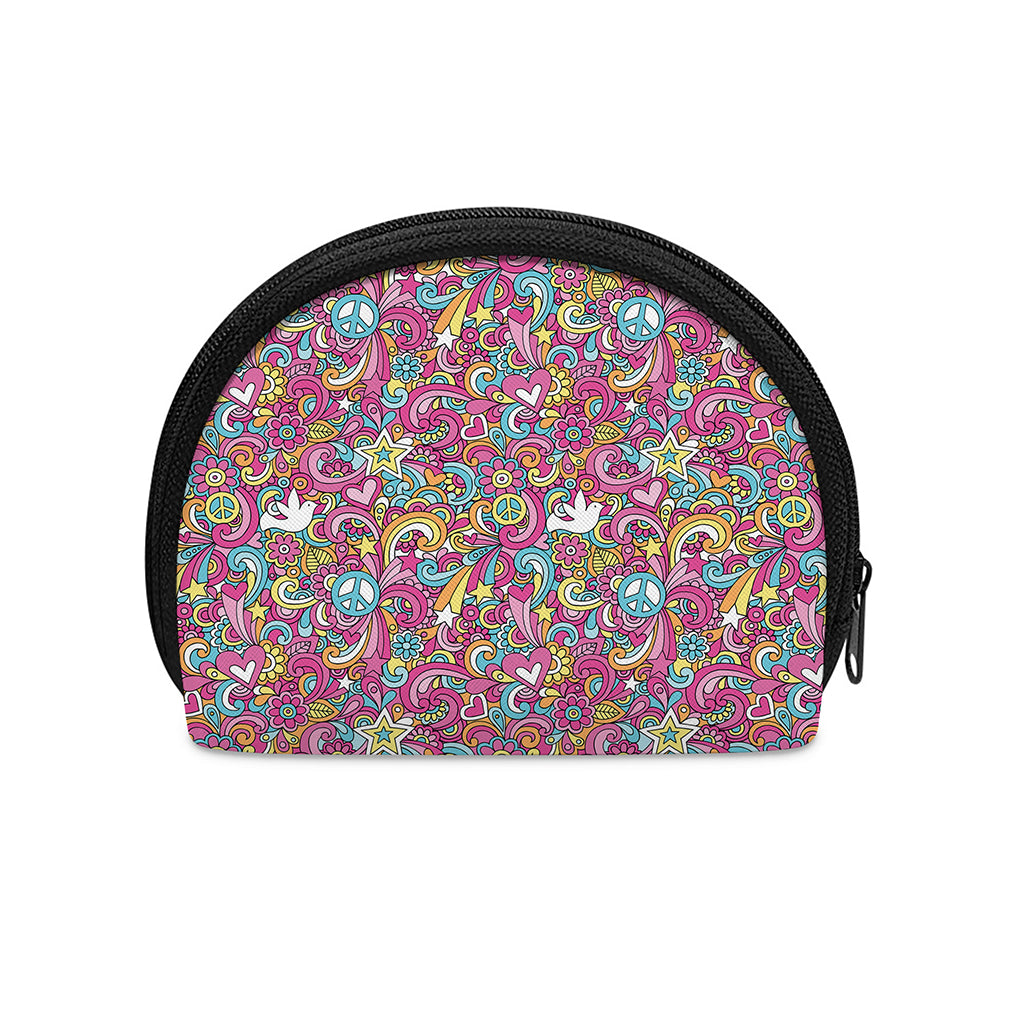 Groovy Girly Peace Pattern Print Coin Purse