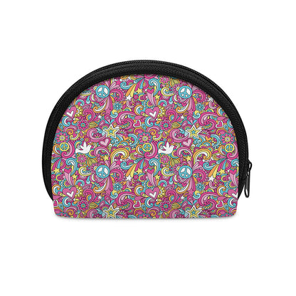 Groovy Girly Peace Pattern Print Coin Purse