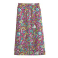 Groovy Girly Peace Pattern Print Cotton Front Slit Maxi Skirt