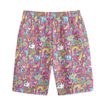Groovy Girly Peace Pattern Print Cotton Shorts
