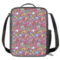 Groovy Girly Peace Pattern Print Crossbody Lunch Bag