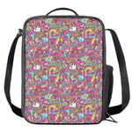 Groovy Girly Peace Pattern Print Crossbody Lunch Bag