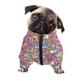 Groovy Girly Peace Pattern Print Dog Zip Up Jacket