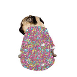 Groovy Girly Peace Pattern Print Dog Zip Up Jacket