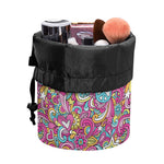 Groovy Girly Peace Pattern Print Drawstring Makeup Bag