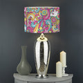 Groovy Girly Peace Pattern Print Drum Lamp Shade