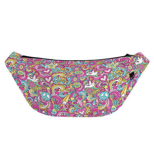 Groovy Girly Peace Pattern Print Fanny Pack