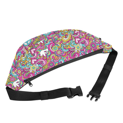 Groovy Girly Peace Pattern Print Fanny Pack